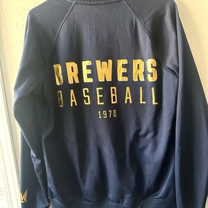 Brewers Baseball Victoria's Secret PINK Navy Zip Up, Women’s Size Large